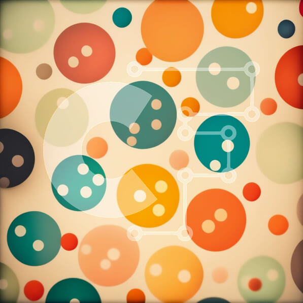 Intra Συλλεκτικό Ξύλινο Παζλ Plywood  4mm - Ζωντανό και παιχνιδιάρικο μοτίβο κύκλων σε ανοιχτό μπεζ φόντο Σε Ξύλινο Κουτί - Διαστάσεις Puzzle: 10x10 cm – 25 κομμάτια