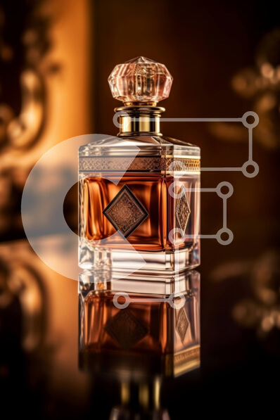 Intra Συλλεκτικό Ξύλινο Παζλ Plywood  4mm - Πολυτελές μπουκάλι αρώματος Chanel No. 5 στο τραπέζι με καθρέφτη Σε Ξύλινο Κουτί - Διαστάσεις Puzzle: 10x10 cm – 25 κομμάτια