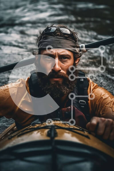 Intra Συλλεκτικό Ξύλινο Παζλ Plywood  4mm - Σπορ περιπέτειας: Καγιάκ με στυλ Σε Ξύλινο Κουτί - Διαστάσεις Puzzle: 10x10 cm – 25 κομμάτια