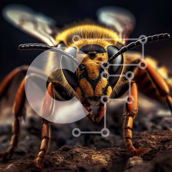 Intra Συλλεκτικό Ξύλινο Παζλ Plywood  4mm - Απίστευτη κοντινή εικόνα του προσώπου μιας μέλισσας με εκπληκτική λεπτομέρεια Σε Ξύλινο Κουτί - Διαστάσεις: 10x10 cm – 25 κομμάτια