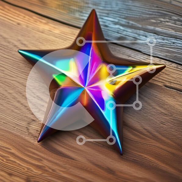 Intra Συλλεκτικό Ξύλινο Παζλ Plywood  4mm - Δονούμενο και εντυπωσιακό αντικείμενο σε σχήμα αστεριού σε ξύλινη επιφάνεια Σε Ξύλινο Κουτί - Διαστάσεις: 10x10 cm – 25 κομμάτια