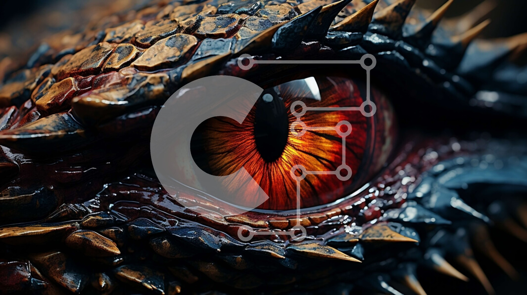 Intra Συλλεκτικό Ξύλινο Παζλ Plywood  4mm - Κοντινό πλάνο ισχυρό και έντονο Dragon's Eye Σε Ξύλινο Κουτί - Διαστάσεις Puzzle: 10x10 cm – 25 κομμάτια