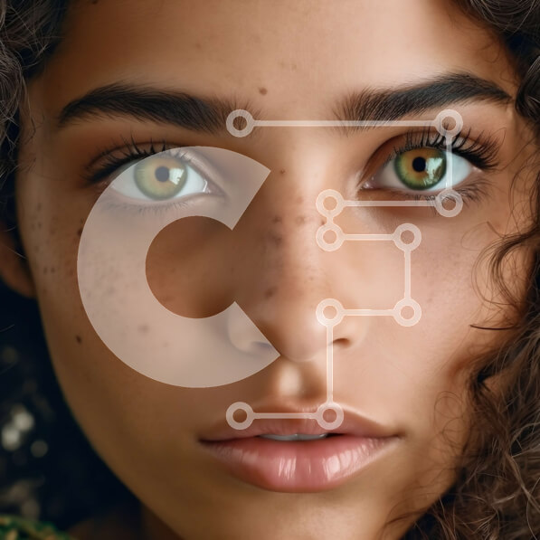 Σετ των 2 Intra Συλλεκτικό Ξύλινο Παζλ Plywood  4mm - Όμορφο πορτρέτο μιας νεαρής γυναίκας με σγουρά μαλλιά και πράσινα μάτια Σε Ξύλινο Κουτί - Διαστάσεις: 10x10 cm – 25 κομμάτια