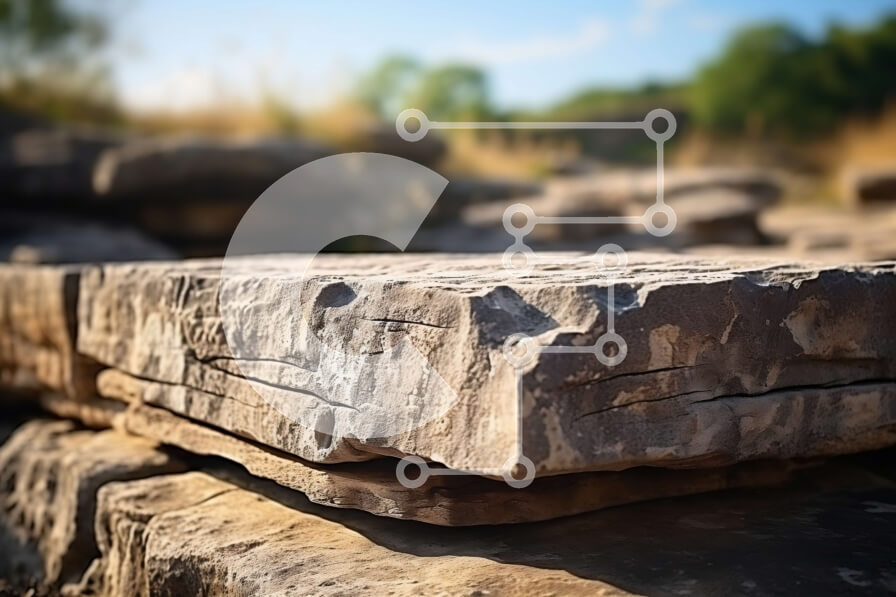 Intra Συλλεκτικό Ξύλινο Παζλ Plywood  4mm - Εκπληκτική κοντινή πλάνο σκοτεινής, ξεπερασμένης επιφάνειας βράχου με ρωγμές και υφές Σε Ξύλινο Κουτί - Διαστάσεις: 10x10 cm – 25 κομμάτια