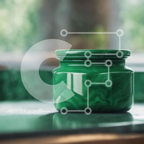 Intra Συλλεκτικό Ξύλινο Παζλ Plywood  4mm - Πράσινο μαρμάρινο βάζο στον πάγκο Σε Ξύλινο Κουτί - Διαστάσεις: 10x10 cm – 25 κομμάτια