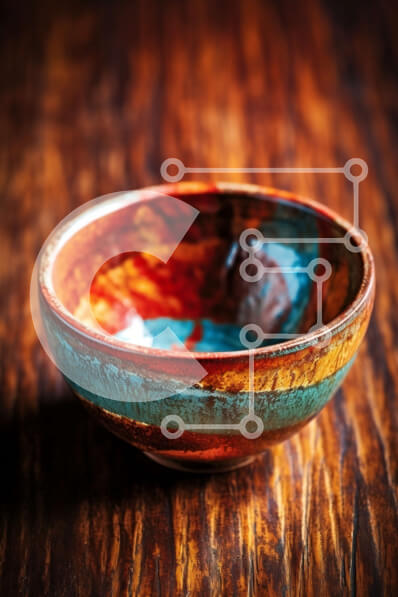 Intra Συλλεκτικό Ξύλινο Παζλ Plywood  4mm - Ζωντανό πήλινο μπολ σε ρουστίκ ξύλινο τραπέζι Σε Ξύλινο Κουτί - Διαστάσεις: 10x10 cm – 25 κομμάτια