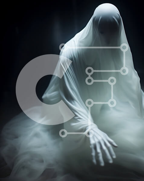 Intra Συλλεκτικό Ξύλινο Παζλ Plywood  4mm - Ghostly Figure ντυμένη στα λευκά Σε Ξύλινο Κουτί - Διαστάσεις Puzzle: 10x10 cm – 25 κομμάτια