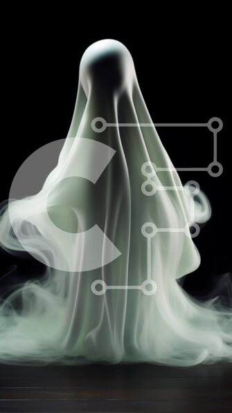 Intra Συλλεκτικό Ξύλινο Παζλ Plywood  4mm - Πλωτό φάντασμα σε άσπρο φόντο Σε Ξύλινο Κουτί - Διαστάσεις Puzzle: 10x10 cm – 25 κομμάτια