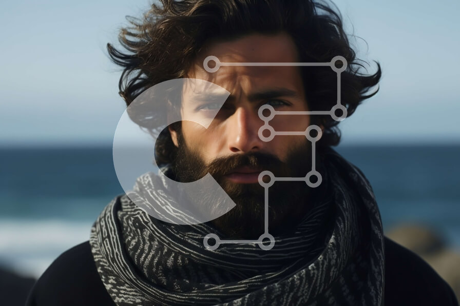 Intra Συλλεκτικό Ξύλινο Παζλ Plywood  4mm - Κομψός άνδρας στη βραχώδη παραλία Σε Ξύλινο Κουτί - Διαστάσεις Puzzle: 10x10 cm – 25 κομμάτια