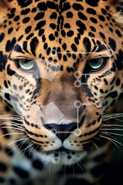 Σετ των 2 Intra Συλλεκτικό Ξύλινο Παζλ Plywood  4mm - Κοντινή εικόνα του προσώπου του Jaguar - Εκπληκτική φωτογραφία άγριας ζωής Σε Ξύλινο Κουτί - Διαστάσεις: 10x10 cm – 25 κομμάτια