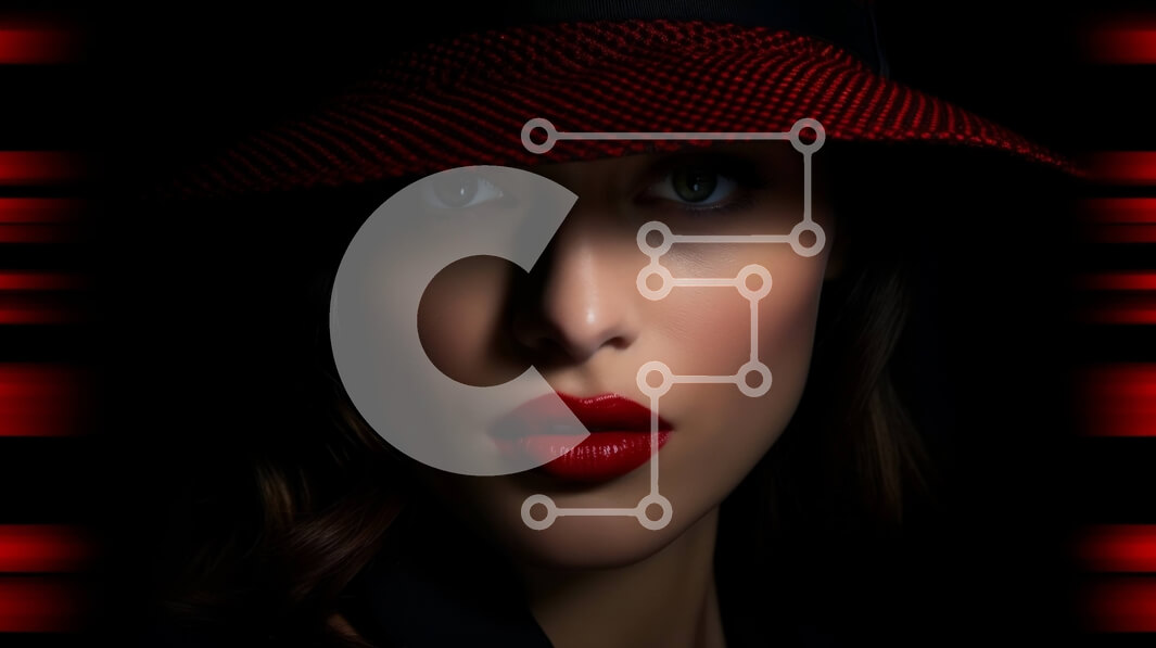 Intra Συλλεκτικό Ξύλινο Παζλ Plywood  4mm - Σοβαρή γυναίκα με κόκκινο καπέλο και κραγιόν που κοιτάζει την κάμερα Σε Ξύλινο Κουτί - Διαστάσεις Puzzle: 10x10 cm – 25 κομμάτια