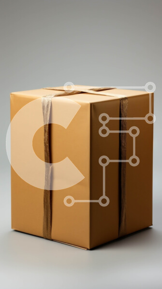 Intra Συλλεκτικό Ξύλινο Παζλ Plywood  4mm - Φωτογραφία ενός καφέ χαρτόκουτο με ταινία σε γκρίζα επιφάνεια Σε Ξύλινο Κουτί - Διαστάσεις: 10x10 cm – 25 κομμάτια