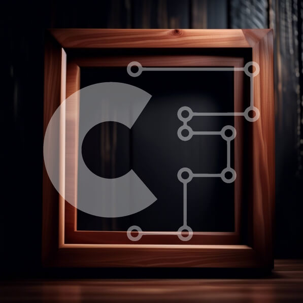 Intra Συλλεκτικό Ξύλινο Παζλ Plywood  4mm - Μινιμαλιστική φωτογραφία ενός άδειου ξύλινου πλαισίου σε έναν σκοτεινό τοίχο Σε Ξύλινο Κουτί - Διαστάσεις Puzzle: 10x10 cm – 25 κομμάτια