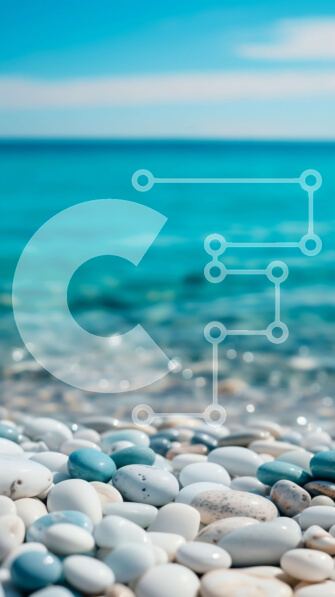 Σετ των 2 Intra Συλλεκτικό Ξύλινο Παζλ Plywood  4mm - Γαλήνια εικόνα μιας παραλίας με λευκά βότσαλα και γαλάζια νερά Σε Ξύλινο Κουτί - Διαστάσεις: 10x10 cm – 25 κομμάτια