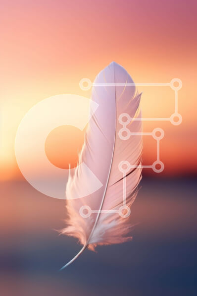 Σετ των 2 Intra Συλλεκτικό Ξύλινο Παζλ Plywood  4mm - Όμορφη εικόνα ενός λευκού φτερού που επιπλέει στο ηλιοβασίλεμα Σε Ξύλινο Κουτί - Διαστάσεις: 10x10 cm – 25 κομμάτια