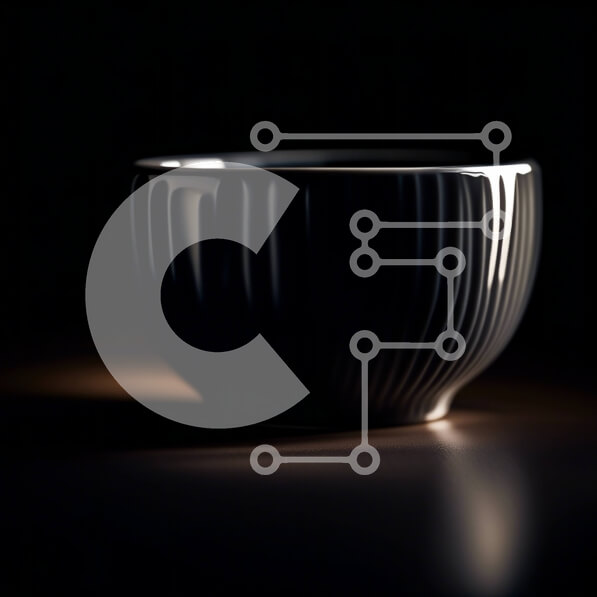 Intra Συλλεκτικό Ξύλινο Παζλ Plywood  4mm - Κομψό μαύρο μπολ σε σκοτεινή επιφάνεια Σε Ξύλινο Κουτί - Διαστάσεις: 10x10 cm – 25 κομμάτια