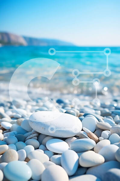 Σετ των 2 Intra Συλλεκτικό Ξύλινο Παζλ Plywood  4mm - Γραφική εικόνα μιας γαλήνιας παραλίας με λευκά βότσαλα και καταγάλανα νερά Σε Ξύλινο Κουτί - Διαστάσεις: 10x10 cm – 25 κομμάτια