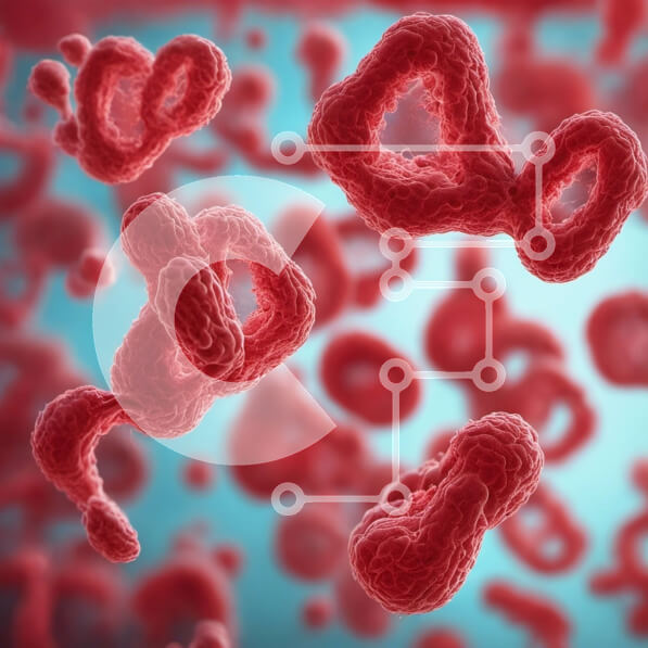 Intra Συλλεκτικό Ξύλινο Παζλ Plywood  4mm - Ερυθρά αιμοσφαίρια (ερυθροκύτταρα) στο κυκλοφορικό σύστημα Σε Ξύλινο Κουτί - Διαστάσεις Puzzle: 10x10 cm – 25 κομμάτια