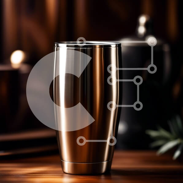 Intra Συλλεκτικό Ξύλινο Παζλ Plywood  4mm - Μοντέρνο και κομψό ποτήρι από ανοξείδωτο ατσάλι σε ξύλινο τραπέζι Σε Ξύλινο Κουτί - Διαστάσεις Puzzle: 10x10 cm – 25 κομμάτια