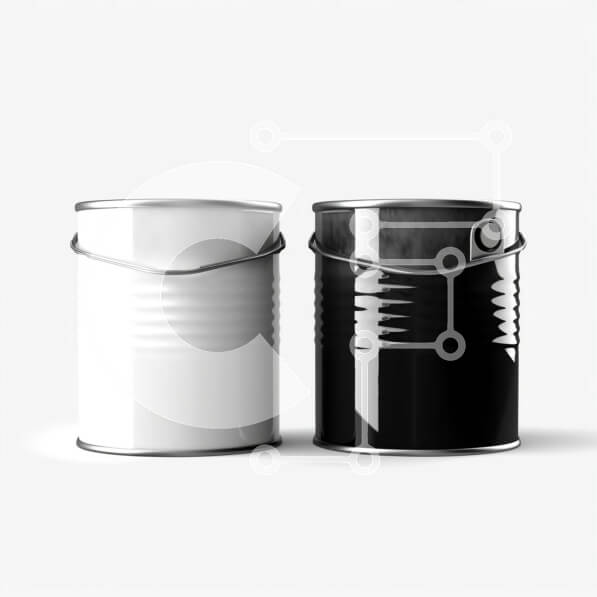 Intra Συλλεκτικό Ξύλινο Παζλ Plywood  4mm - Δύο μεταλλικοί κάδοι σε λευκή επιφάνεια Σε Ξύλινο Κουτί - Διαστάσεις: 10x10 cm – 25 κομμάτια