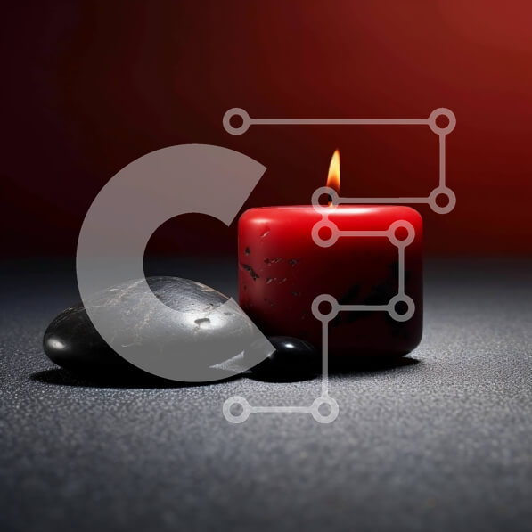 Intra Συλλεκτικό Ξύλινο Παζλ Plywood  4mm - Κόκκινο κερί με τις μαύρες πέτρες στο σκοτεινό υπόβαθρο Στοκ Φωτογραφία Σε Ξύλινο Κουτί - Διαστάσεις Puzzle: 10x10 cm – 25 κομμάτια