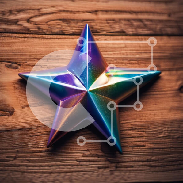 Intra Συλλεκτικό Ξύλινο Παζλ Plywood  4mm - Δονούμενο μεταλλικό ή πλαστικό αστέρι σε ξύλινο φόντο Σε Ξύλινο Κουτί - Διαστάσεις: 10x10 cm – 25 κομμάτια