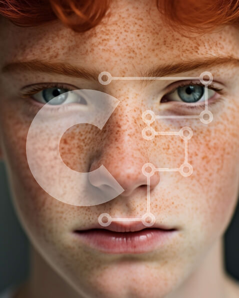 Intra Συλλεκτικό Ξύλινο Παζλ Plywood  4mm - Πορτρέτο ενός σοβαρού νεαρού άνδρα με κόκκινα μαλλιά και φακίδες Σε Ξύλινο Κουτί - Διαστάσεις Puzzle: 10x10 cm – 25 κομμάτια