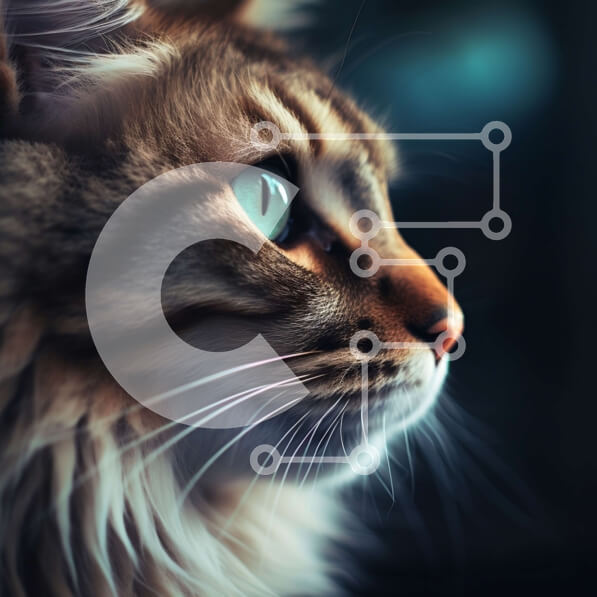 Intra Συλλεκτικό Ξύλινο Παζλ Plywood  4mm - Εκπληκτική κοντινή λήψη του προσώπου μιας γάτας με έντονα πράσινα μάτια Σε Ξύλινο Κουτί - Διαστάσεις: 10x10 cm – 25 κομμάτια