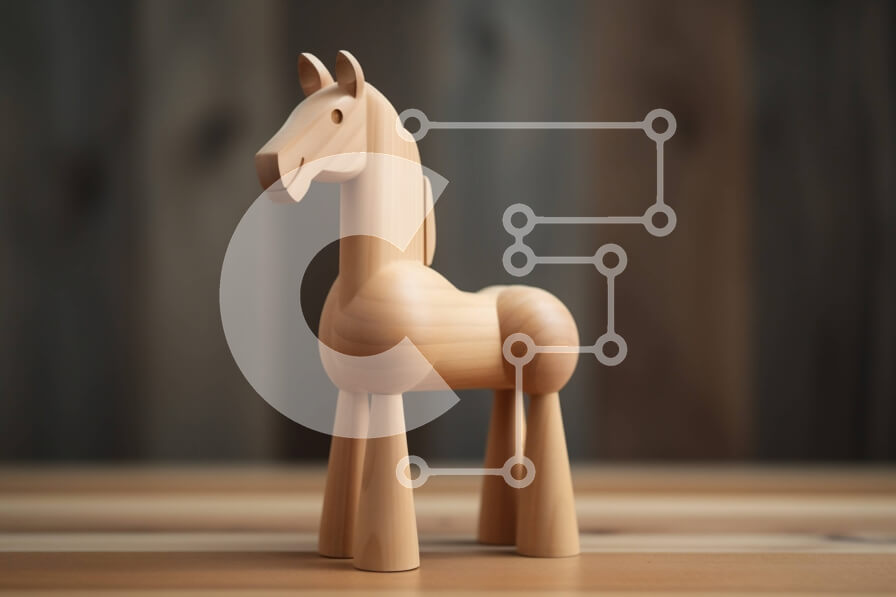 Intra Συλλεκτικό Ξύλινο Παζλ Plywood  4mm - Όμορφη εικόνα του ξύλινου παιχνιδιού αλόγων σε ξύλινο τραπέζι Σε Ξύλινο Κουτί - Διαστάσεις: 10x10 cm – 25 κομμάτια