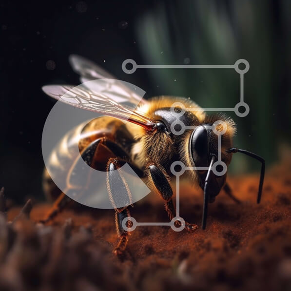 Intra Συλλεκτικό Ξύλινο Παζλ Plywood  4mm - Όμορφη εικόνα της μέλισσας στο λουλούδι Σε Ξύλινο Κουτί - Διαστάσεις: 10x10 cm – 25 κομμάτια