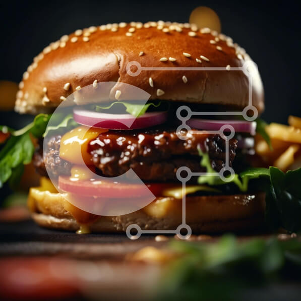 Σετ των 2 Intra Συλλεκτικό Ξύλινο Παζλ Plywood  4mm - Λαχταριστό χάμπουργκερ με ζουμερό μοσχάρι και λιωμένο τυρί Σε Ξύλινο Κουτί - Διαστάσεις: 10x10 cm – 25 κομμάτια