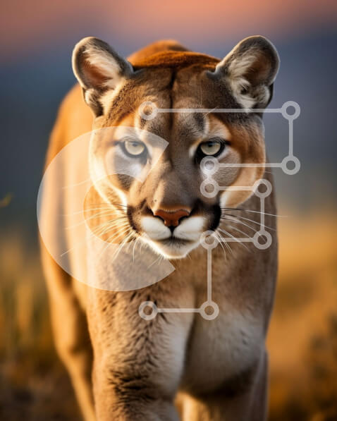 Σετ των 2 Intra Συλλεκτικό Ξύλινο Παζλ Plywood  4mm - Εκπληκτική εικόνα ενός ορεινού λιονταριού στο φυσικό του περιβάλλον Σε Ξύλινο Κουτί - Διαστάσεις: 10x10 cm – 25 κομμάτια