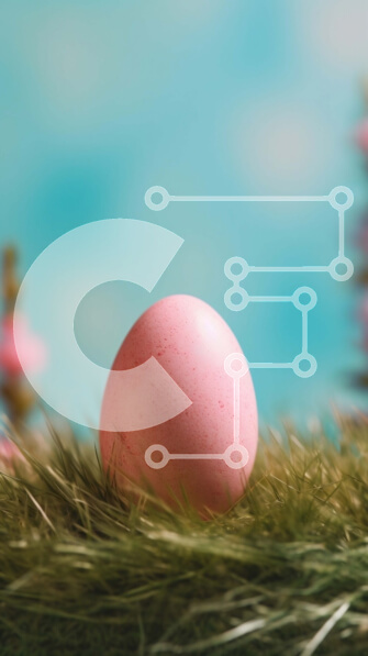 Intra Συλλεκτικό Ξύλινο Παζλ Plywood  4mm - Πολύχρωμο Πασχαλινό αυγό σε ένα κρεβάτι από πράσινο γρασίδι Σε Ξύλινο Κουτί - Διαστάσεις: 10x10 cm – 25 κομμάτια