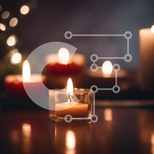 Intra Συλλεκτικό Ξύλινο Παζλ Plywood  4mm - Ομάδα αναμμένων κεριών στο τραπέζι Σε Ξύλινο Κουτί - Διαστάσεις Puzzle: 10x10 cm – 25 κομμάτια