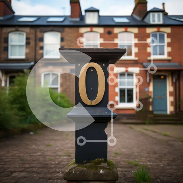 Intra Συλλεκτικό Ξύλινο Παζλ Plywood  4mm - Σύγχρονο μαύρο και χρυσό άγαλμα με αριθμό 0 στην οδό Cobblestone Σε Ξύλινο Κουτί - Διαστάσεις Puzzle: 10x10 cm – 25 κομμάτια