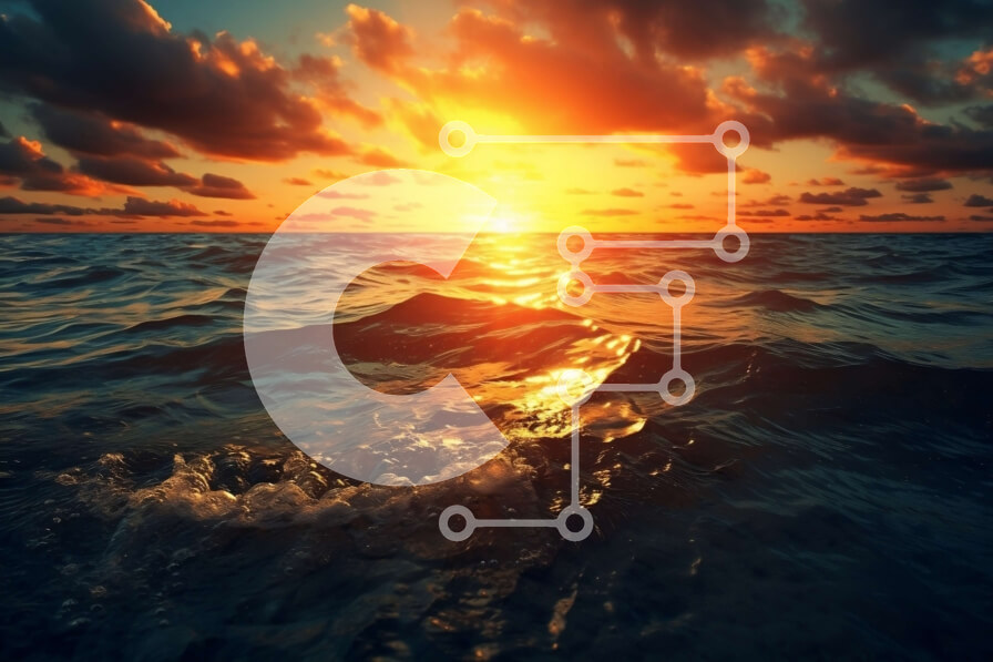 Intra Συλλεκτικό Ξύλινο Παζλ Plywood  4mm - Το ηλιοβασίλεμα που κόβει την ανάσα πάνω από τον ωκεανό με τα κύματα που συντρίβουν Σε Ξύλινο Κουτί - Διαστάσεις Puzzle: 10x10 cm – 25 κομμάτια