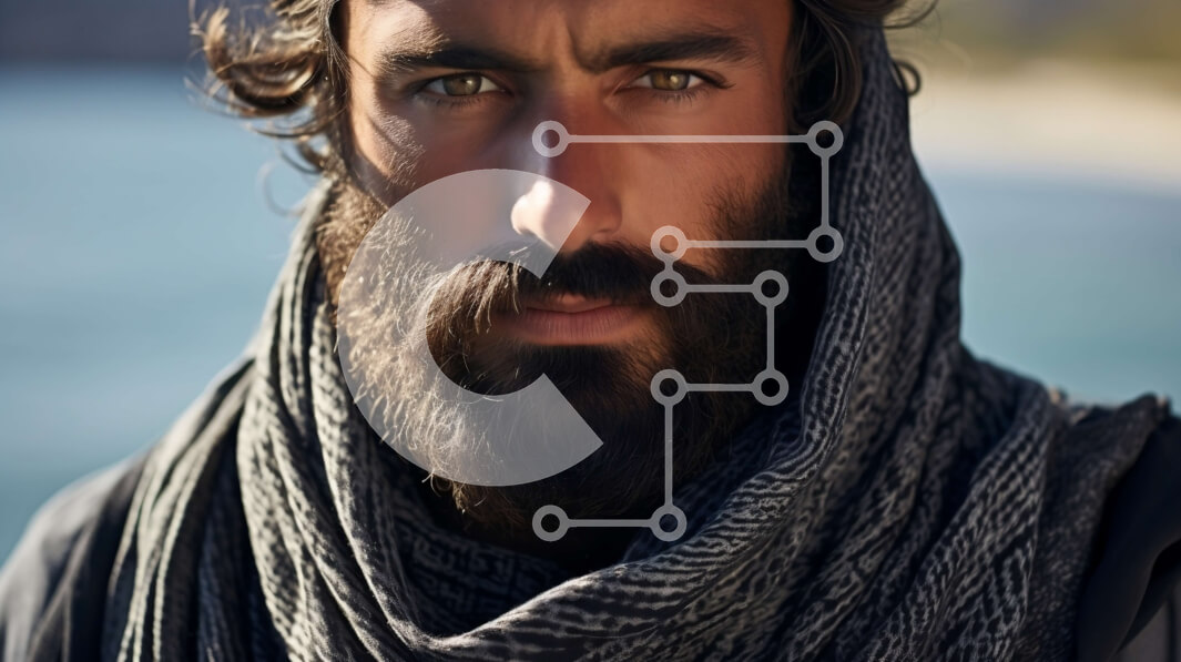 Intra Συλλεκτικό Ξύλινο Παζλ Plywood  4mm - Σοβαρός άντρας με γένια και μακριά μαλλιά Σε Ξύλινο Κουτί - Διαστάσεις Puzzle: 10x10 cm – 25 κομμάτια