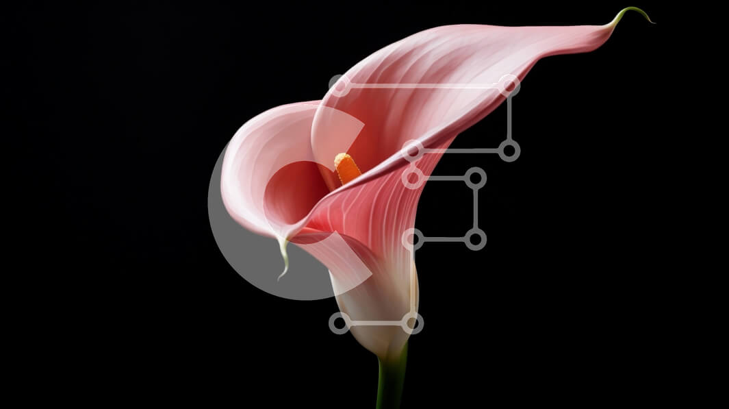 Intra Συλλεκτικό Ξύλινο Παζλ Plywood  4mm - Μονό ροζ Calla Lily σε μαύρο φόντο Σε Ξύλινο Κουτί - Διαστάσεις: 10x10 cm – 25 κομμάτια