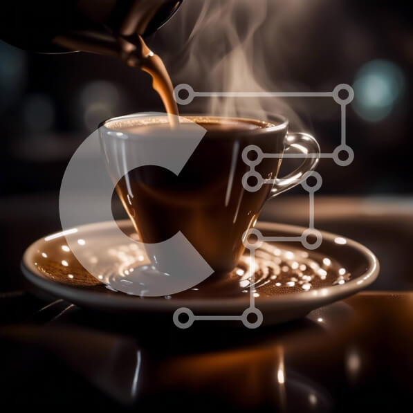 Σετ των 2 Intra Συλλεκτικό Ξύλινο Παζλ Plywood  4mm - Cozy Coffee Moment: Μια κοντινή λήψη ζεστού καφέ στον ατμό σε ένα δωμάτιο με χαμηλό φωτισμό Σε Ξύλινο Κουτί - Διαστάσεις: 10x10 cm – 25 κομμάτια