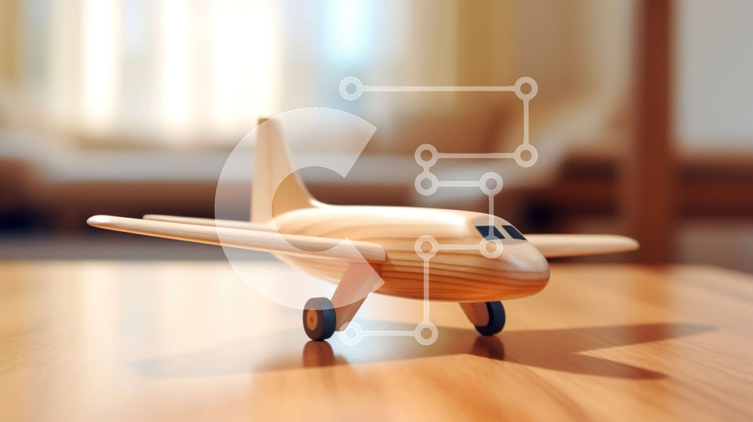 Intra Συλλεκτικό Ξύλινο Παζλ Plywood  4mm - Ξύλινο παιχνίδι αεροπλάνο στο τραπέζι με θέα στο σαλόνι Σε Ξύλινο Κουτί - Διαστάσεις: 10x10 cm – 25 κομμάτια