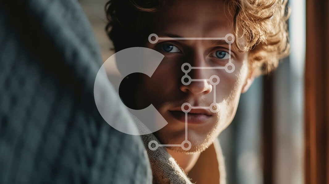 Intra Συλλεκτικό Ξύλινο Παζλ Plywood  4mm - Πορτρέτο ενός νεαρού άνδρα που φορά ένα καφέ σακάκι που κοιτάζει έξω από το παράθυρο Σε Ξύλινο Κουτί - Διαστάσεις Puzzle: 10x10 cm – 25 κομμάτια