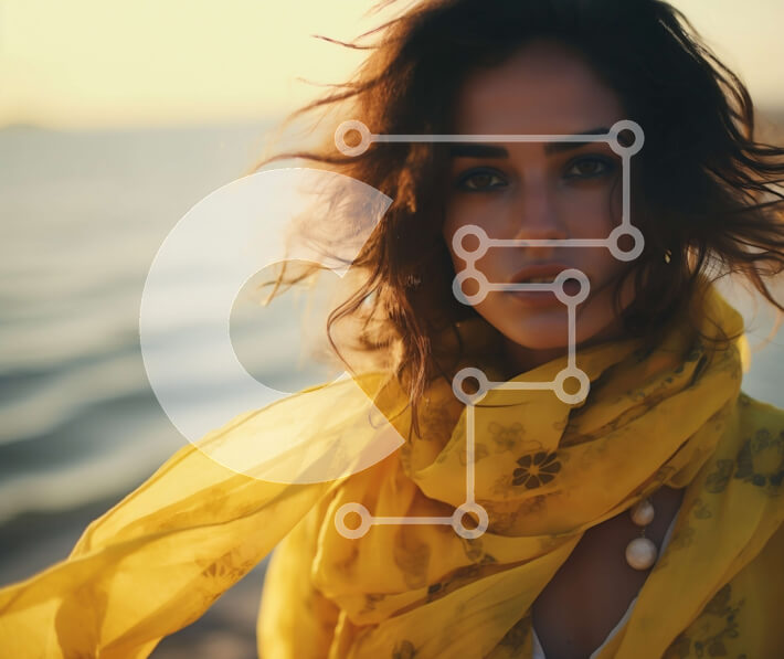 Intra Συλλεκτικό Ξύλινο Παζλ Plywood  4mm - Όμορφη σιλουέτα μιας γυναίκας στην παραλία στο ηλιοβασίλεμα Σε Ξύλινο Κουτί - Διαστάσεις: 10x10 cm – 25 κομμάτια