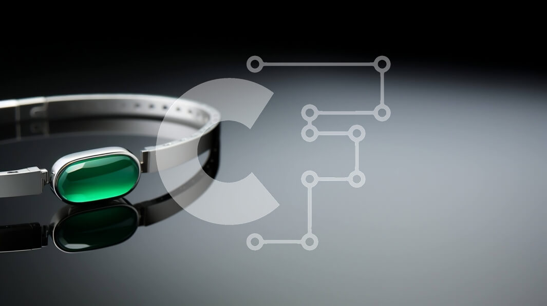 Σετ των 2 Intra Συλλεκτικό Ξύλινο Παζλ Plywood  4mm - Ασημένιο βραχιόλι με σμαραγδένια πέτρα σε ανακλαστική επιφάνεια Σε Ξύλινο Κουτί - Διαστάσεις: 10x10 cm – 25 κομμάτια