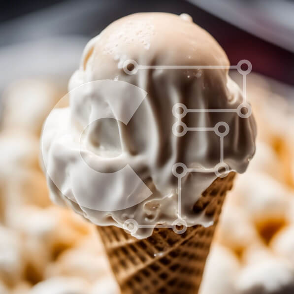 Σετ των 2 Intra Συλλεκτικό Ξύλινο Παζλ Plywood  4mm - Λαχταριστό παγωτό βανίλια σε χωνάκι βάφλας με πασπάλισμα σοκολάτας Σε Ξύλινο Κουτί - Διαστάσεις: 10x10 cm – 25 κομμάτια