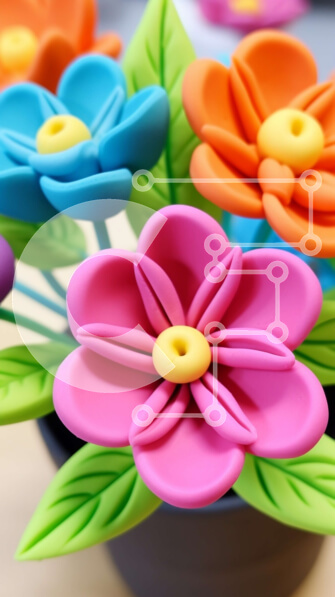 Intra Συλλεκτικό Ξύλινο Παζλ Plywood  4mm - Βάζο με πολύχρωμα πλαστικά λουλούδια Σε Ξύλινο Κουτί - Διαστάσεις Puzzle: 10x10 cm – 25 κομμάτια