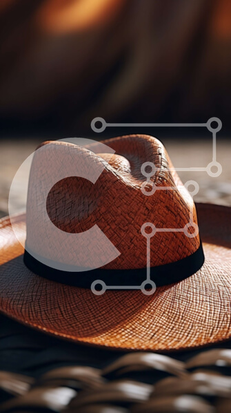 Intra Συλλεκτικό Ξύλινο Παζλ Plywood  4mm - Κομψό ψάθινο καπέλο σε ανάγλυφη επιφάνεια Σε Ξύλινο Κουτί - Διαστάσεις Puzzle: 10x10 cm – 25 κομμάτια