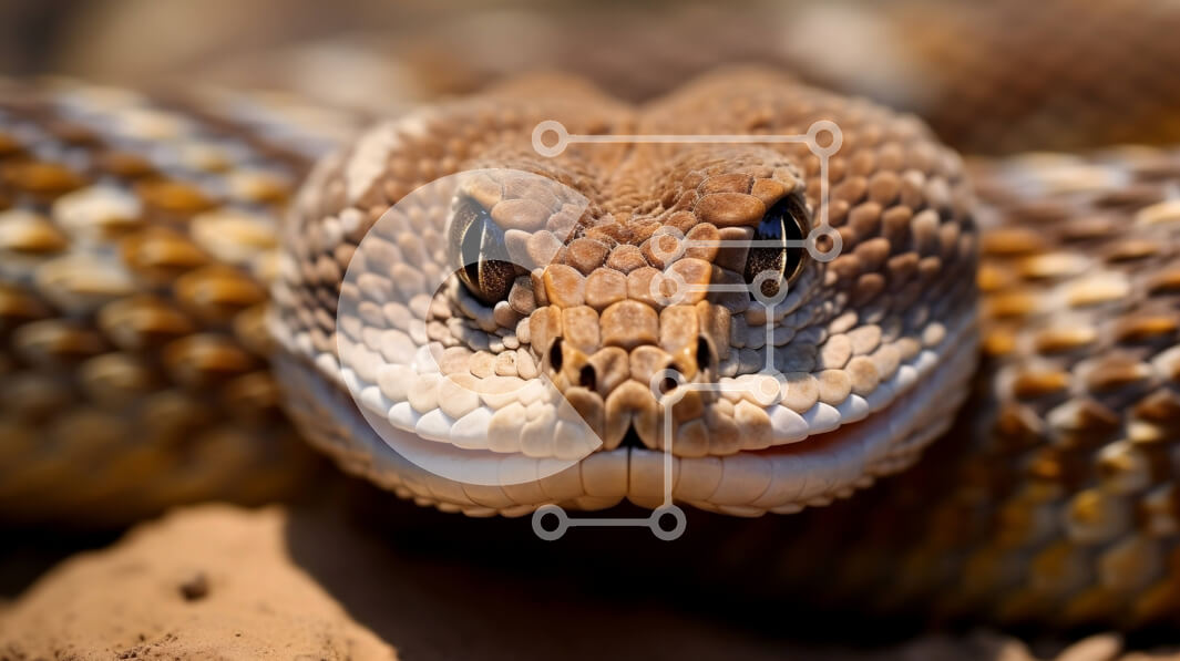 Intra Συλλεκτικό Ξύλινο Παζλ Plywood  4mm - Κοντινή όψη του κεφαλιού του κροταλία Σε Ξύλινο Κουτί - Διαστάσεις: 10x10 cm – 25 κομμάτια