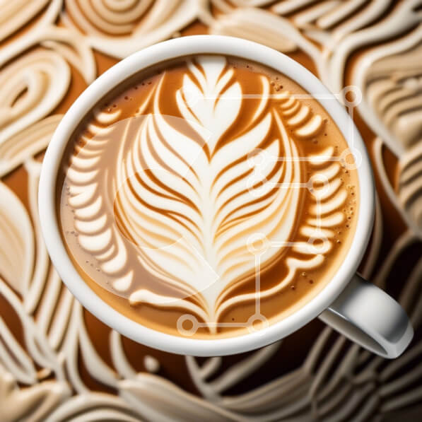 Σετ των 2 Intra Συλλεκτικό Ξύλινο Παζλ Plywood  4mm - Σχέδιο φύλλου σε σχήμα καρδιάς σε λευκό φλιτζάνι καφέ Σε Ξύλινο Κουτί - Διαστάσεις: 10x10 cm – 25 κομμάτια