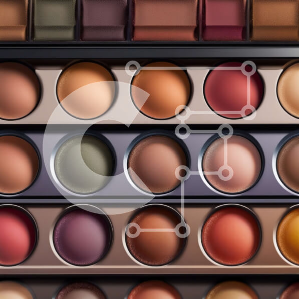 Σετ των 2 Intra Συλλεκτικό Ξύλινο Παζλ Plywood  4mm - Εκπληκτική κοντινή πλάνο παλέτας μακιγιάζ με όμορφες αποχρώσεις ντεγκραντέ Σε Ξύλινο Κουτί - Διαστάσεις: 10x10 cm – 25 κομμάτια