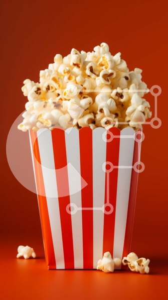 Intra Συλλεκτικό Ξύλινο Παζλ Plywood  4mm - Κουτί ποπ κορν με κόκκινες και λευκές ρίγες Σε Ξύλινο Κουτί - Διαστάσεις: 10x10 cm – 25 κομμάτια